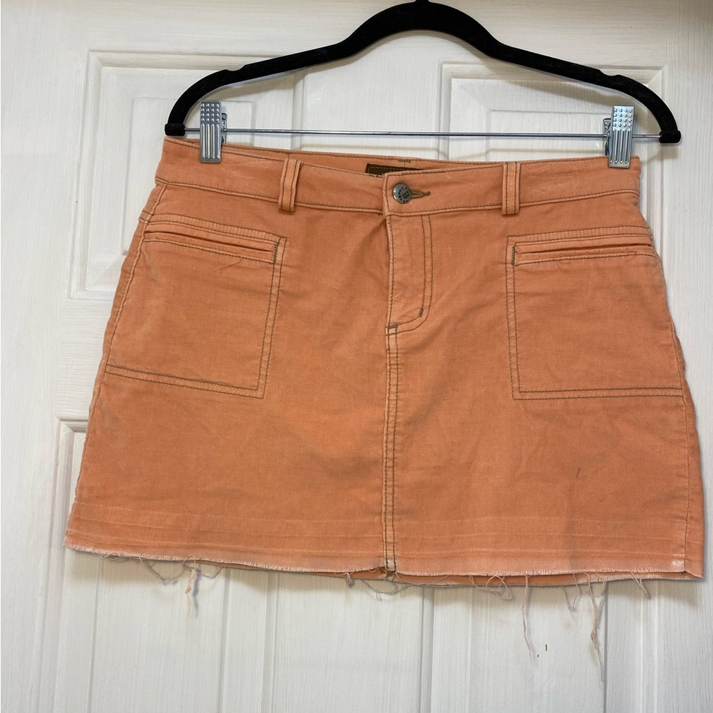 Y2K coral Corduroy mini skirt mid waist